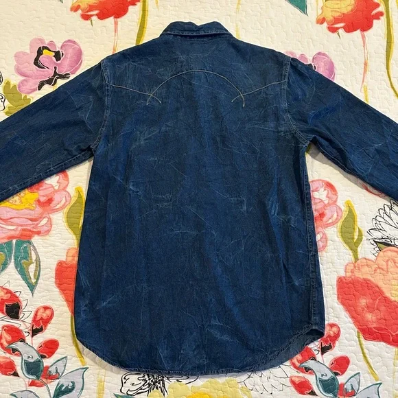 Vintage Red Denim Pearl Snap Shirt - Picture 4 of 9